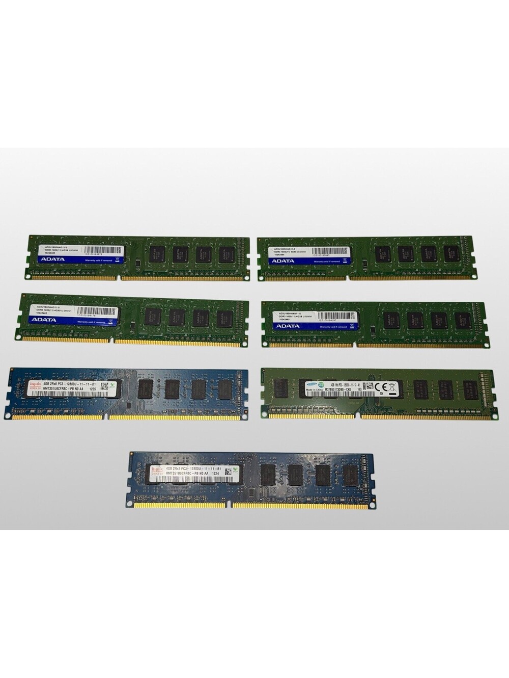Lot of 7 Mixed Brands and Specifications / Desktop Memory Ram / Total 28Gb